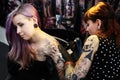 Tattoo artist works on the Tattoo convention Prague