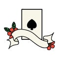 tattoo with banner of the ace of spades