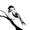 tattoo bird isolated on white background. Black minimalistic bird logo design vector