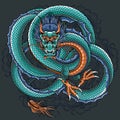 Tattoo Chinese dragon Color Design Royalty Free Stock Photo