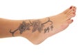 Tattoo close rose foot Royalty Free Stock Photo