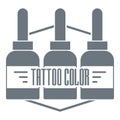 Tattoo color logo, simple gray style