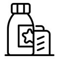 Tattoo design ink bottle icon, outline style