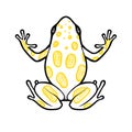 Tattoo yellow linework frog