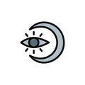 Tattoo, eye, moon icon. Simple color with outline vector elements of tattooing icons for ui and ux, website or mobile application Royalty Free Stock Photo