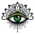 Tattoo flash. Eye of Providence. Masonic symbol. All seeing eye.