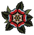 Tattoo Flower in the abstract form. Royalty Free Stock Photo