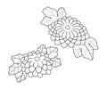 Tattoo flowers set dot work Royalty Free Stock Photo