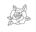 Tattoo flowers set dot work Royalty Free Stock Photo