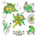 Tattoo henna element set