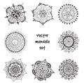 Tattoo henna mandala set Royalty Free Stock Photo