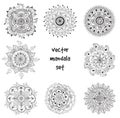 Tattoo henna mandala set Royalty Free Stock Photo