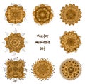 Tattoo henna mandala set Royalty Free Stock Photo