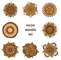 Tattoo henna mandala set Royalty Free Stock Photo