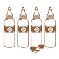 Tattoo ink bottles. Tattoo Accessory. Outline drawing