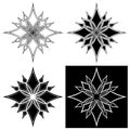 Set of elegant Gothic stars or snowflakes