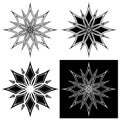 Set of elegant Gothic stars or snowflakes