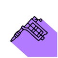 Tattoo machine flat line icon. Tattooist equipment vector illustration