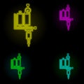 Tattoo machine neon color set icon. Simple thin line, outline vector of anti age icons for ui and ux, website or mobile Royalty Free Stock Photo
