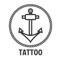 Tattoo master studio salon vector marine anchor icon template