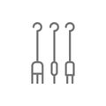 Tattoo needles, equipment line icon.