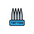 Tattoo needles icon. Simple color with outline vector elements of tattooing icons for ui and ux, website or mobile application