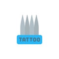 Tattoo needles icon. Simple color vector elements of tattooing icons for ui and ux, website or mobile application