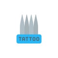 Tattoo needles icon. Simple color vector elements of tattooing icons for ui and ux, website or mobile application