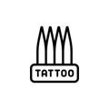 Tattoo needles icon. Simple line, outline vector elements of tattooing icons for ui and ux, website or mobile application