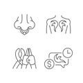 Tattoo and piercing equipment linear icons set Royalty Free Stock Photo