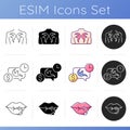 Tattoo and piercing instruments icons set Royalty Free Stock Photo