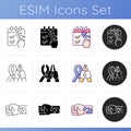 Tattoo and piercing types icons set