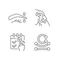 Tattoo and piercing types linear icons set