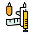 Tattoo pistol machine icon color outline vector