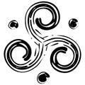 Black isolated celtic pagan symbol triskele