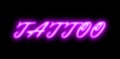 Tattoo purple neon sign Royalty Free Stock Photo