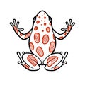 Tattoo red linework frog