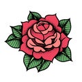 Tattoo Rose flower. Vector illustration art Isolated vector