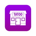 Tattoo salon building icon digital purple