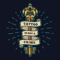 Tattoo salon colorful emblem