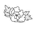 Tattoo flowers set dot work Royalty Free Stock Photo