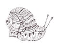 Tattoo sketch. Snail Royalty Free Stock Photo