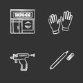 Tattoo studio chalk icons set Royalty Free Stock Photo