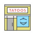 Tattoo studio facade color icon Royalty Free Stock Photo