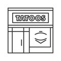 Tattoo studio facade linear icon Royalty Free Stock Photo