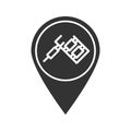 Tattoo studio location glyph icon