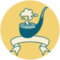 icon with banner of a smokers pipe