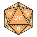 tattoo style icon of a d20 dice Royalty Free Stock Photo