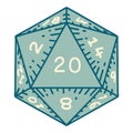 tattoo style icon of a d20 dice Royalty Free Stock Photo