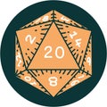 tattoo style icon of a d20 dice Royalty Free Stock Photo